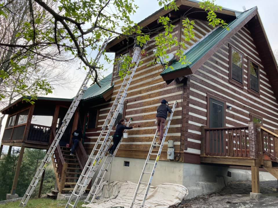Log Home Cabin Resealing Painting Franklin NC